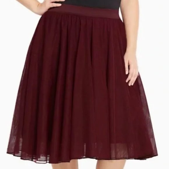 torrid Dresses & Skirts - Torrid Merlot Dorsey Tulle Midi Skirt